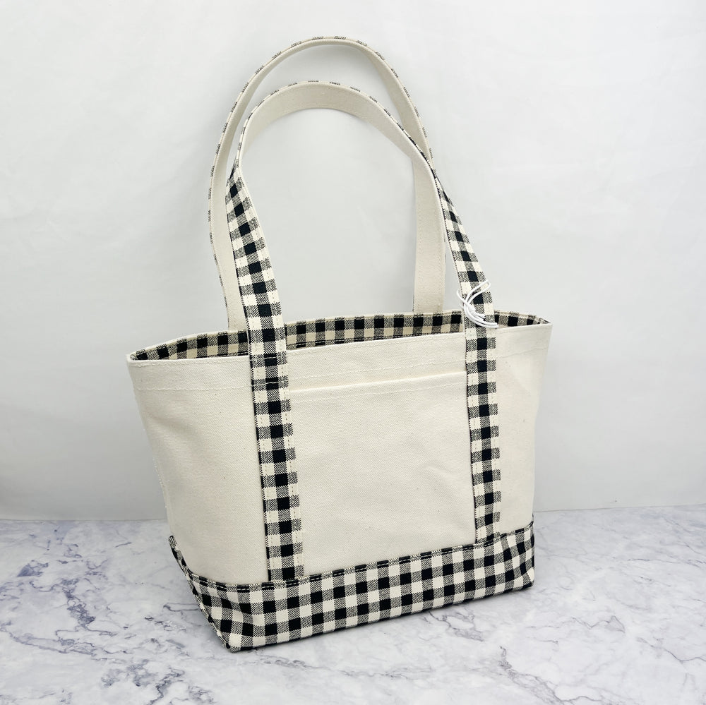 Heavyweight Tote with Black and White Gingham