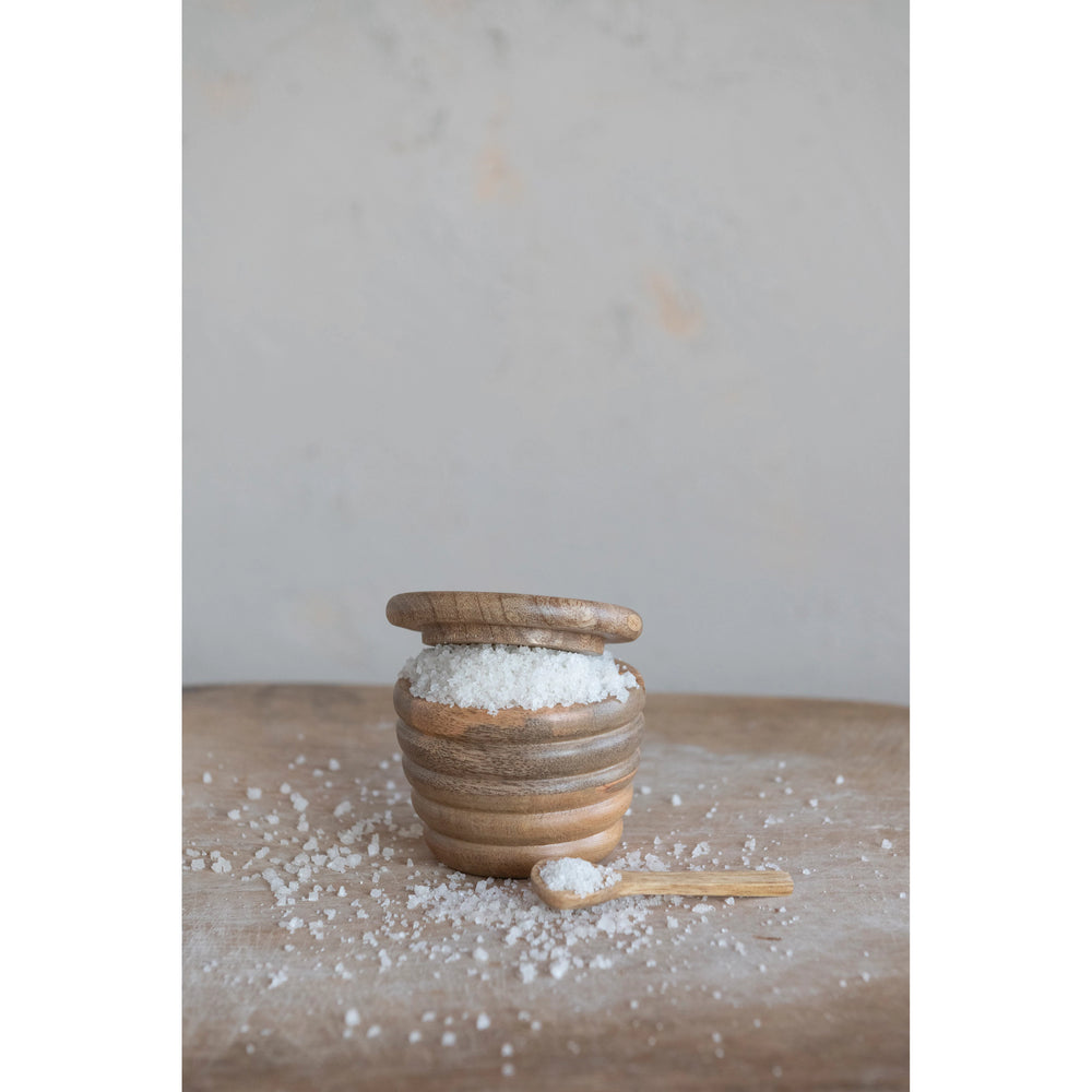 Mango Wood Salt Dish With Spoon
