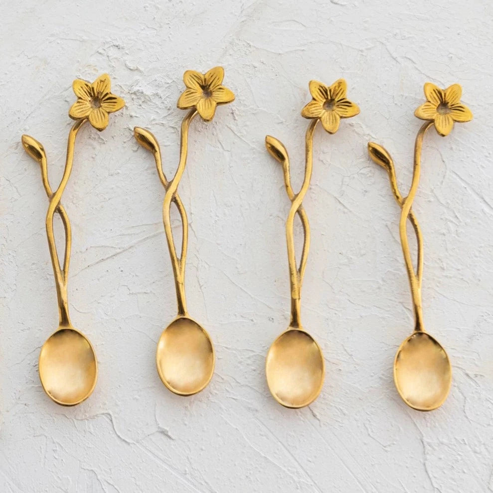 Brass Spoon With Pansy Handle