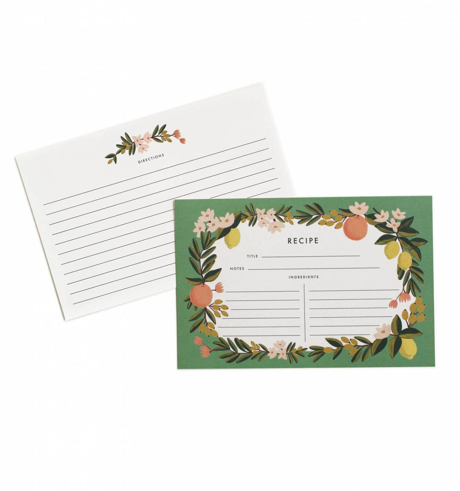 Floral Citrus Recipe Cards