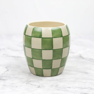 Checkered Ceramic Candle