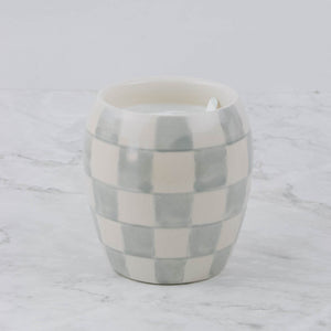 Checkered Ceramic Candle
