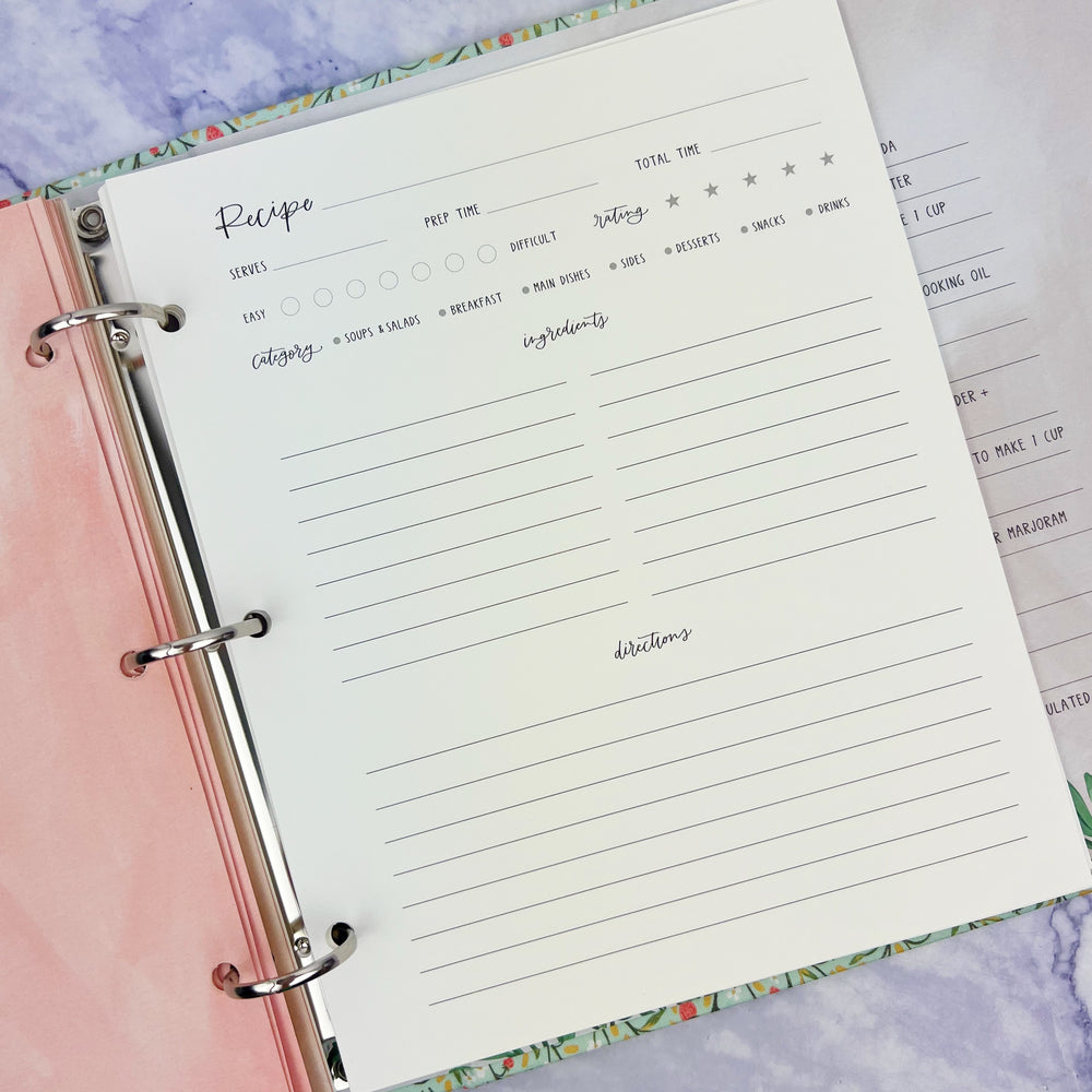 Strawberry Meadow Petite Recipe Binder