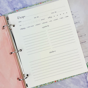 Strawberry Meadow Petite Recipe Binder