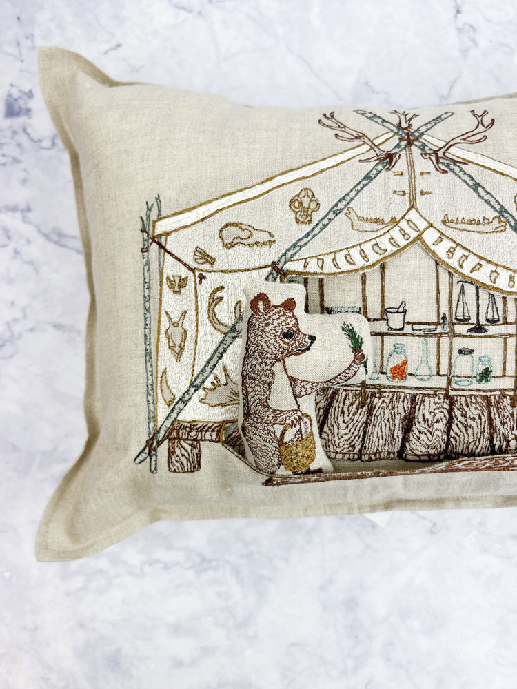 
                
                    Load image into Gallery viewer, Bear Apothecary Tent Pocket Pillow
                
            