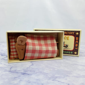 Big Sister Mouse with Pink Gingham in Matchbox