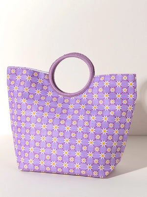 Large Lilac Daisy Tote