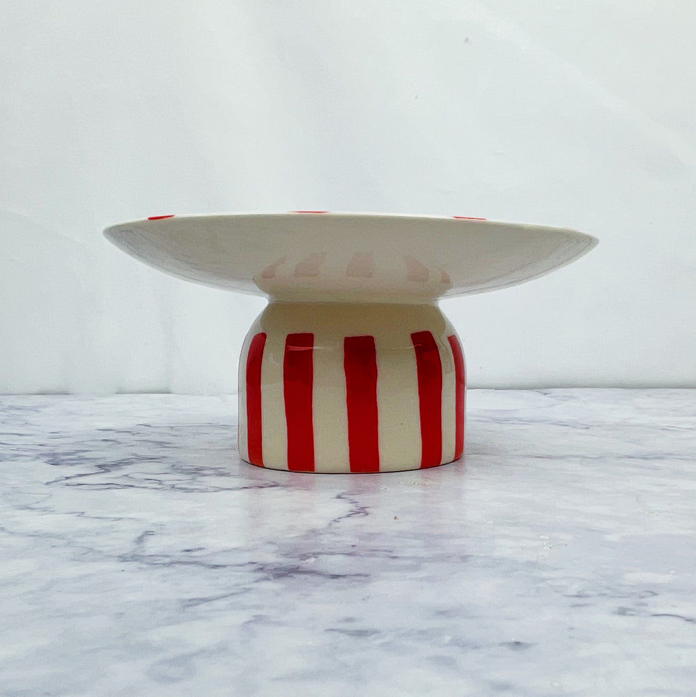 Small Holiday Stoneware Pedestal