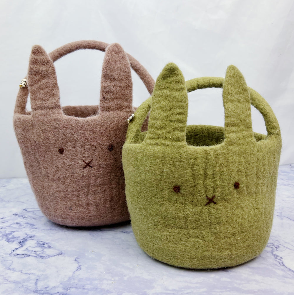 Wool Bunny Easter Basket