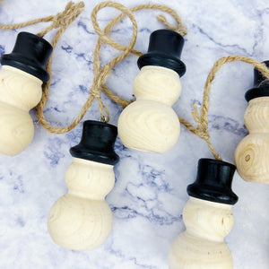 Wooden Snowman Garland