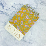 Gold Floral Flip Wire Notepad