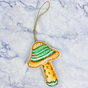 Beaded Mushroom Ornament