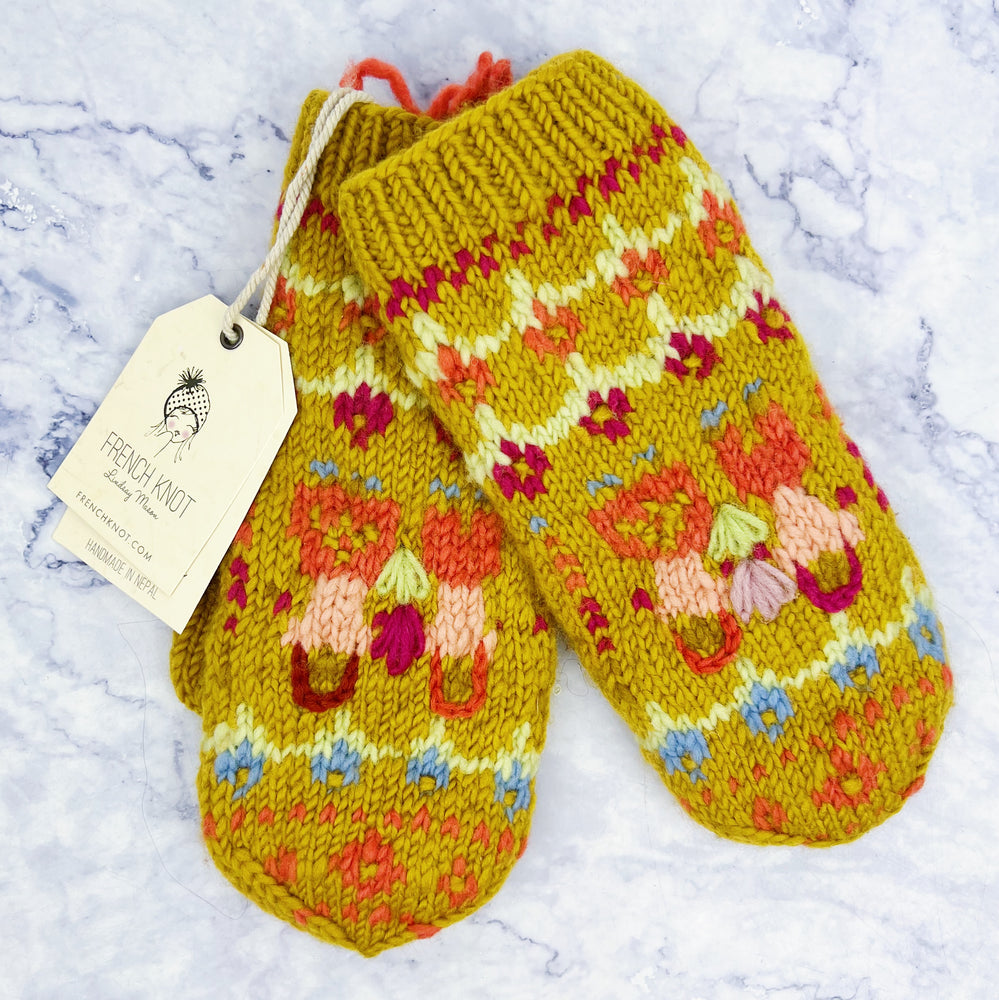 Happy Honey Knit Mittens