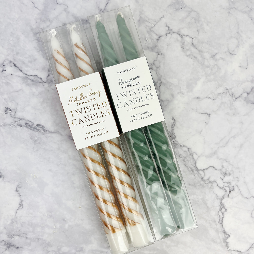 Cypress Fir Holiday Twisted Taper Candles Freckled Hen