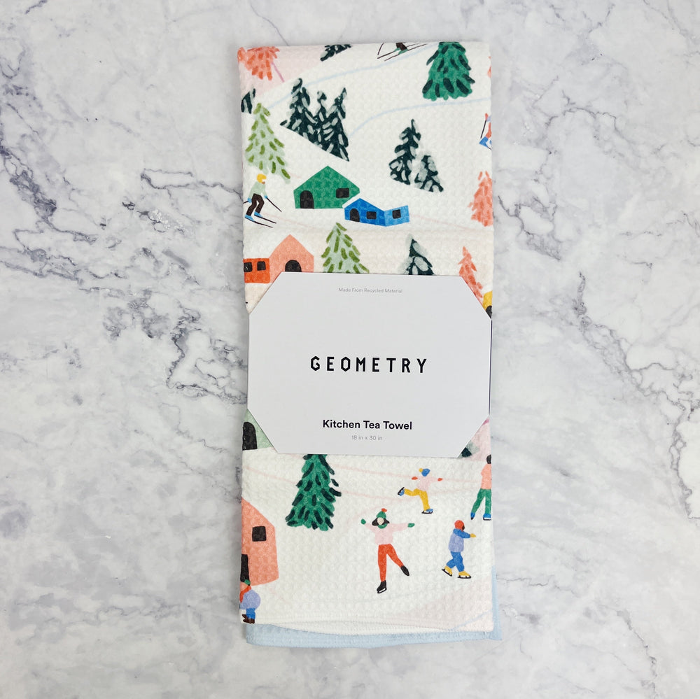 Festive Holiday Geometry Tea Towels