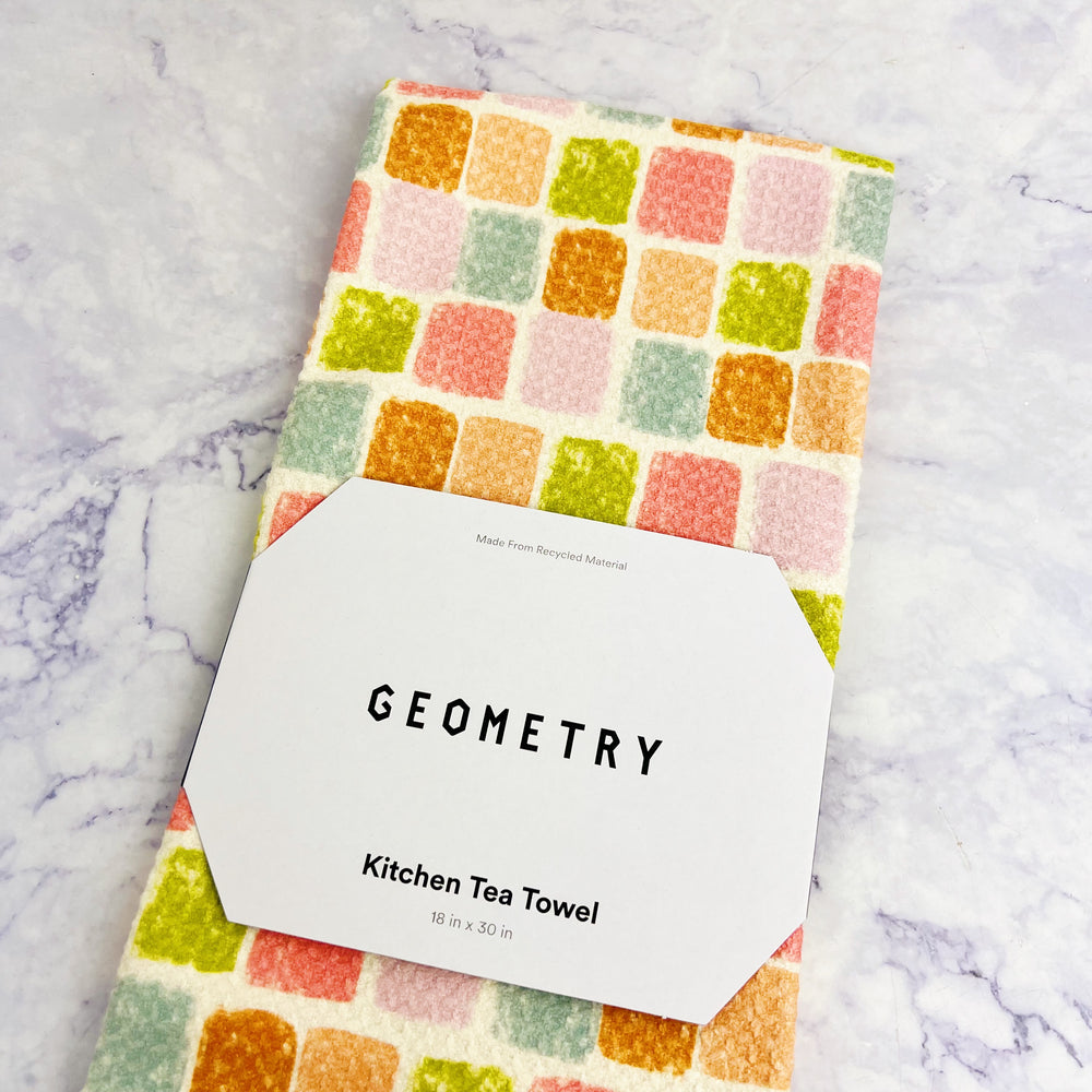 Beachy Tile Recycled Tea Towel