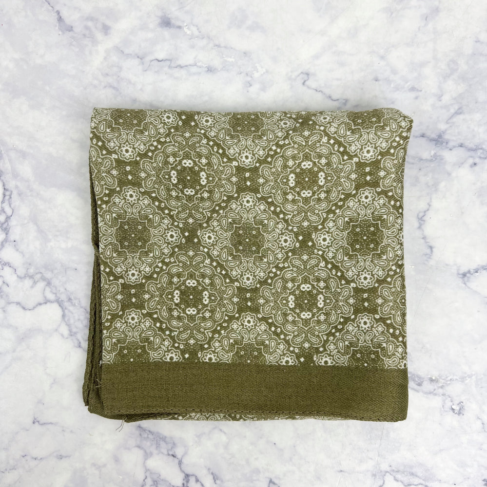 Vintage Print Satin Scarf