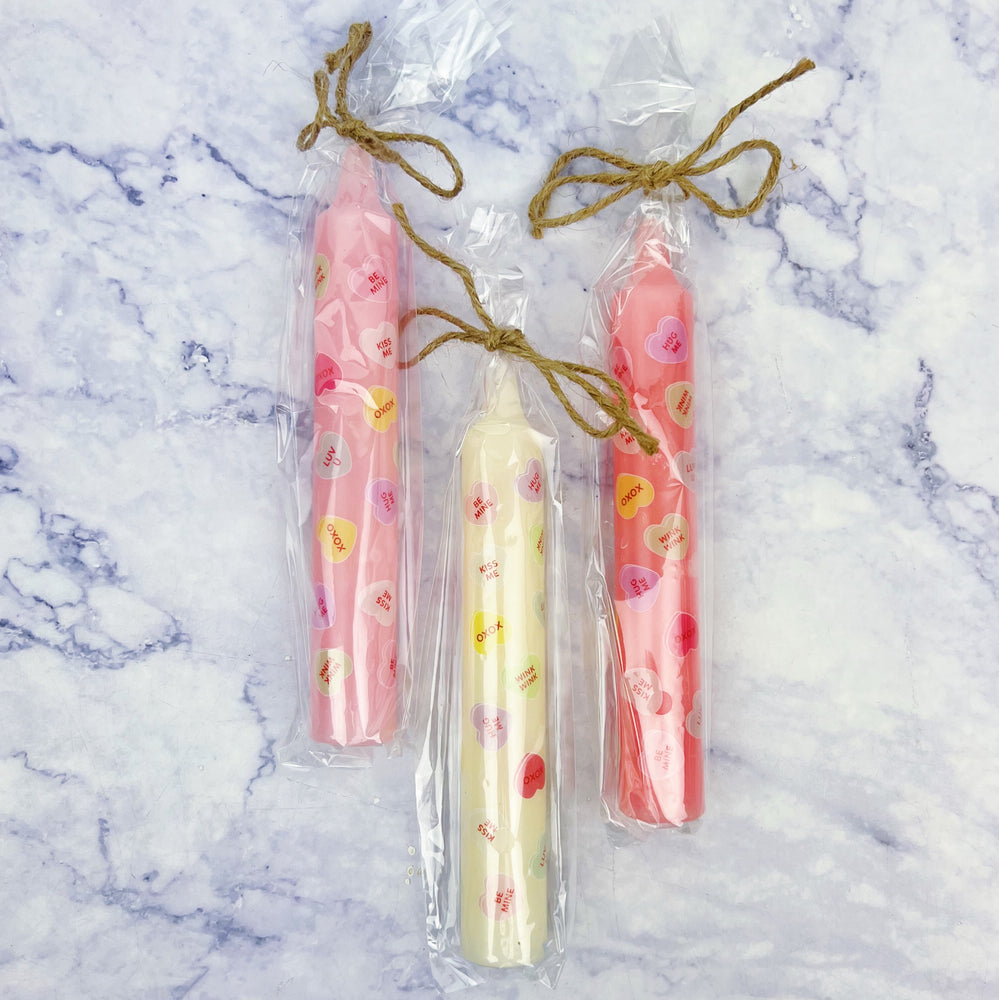 Sweet Heart Valentines Taper Candles