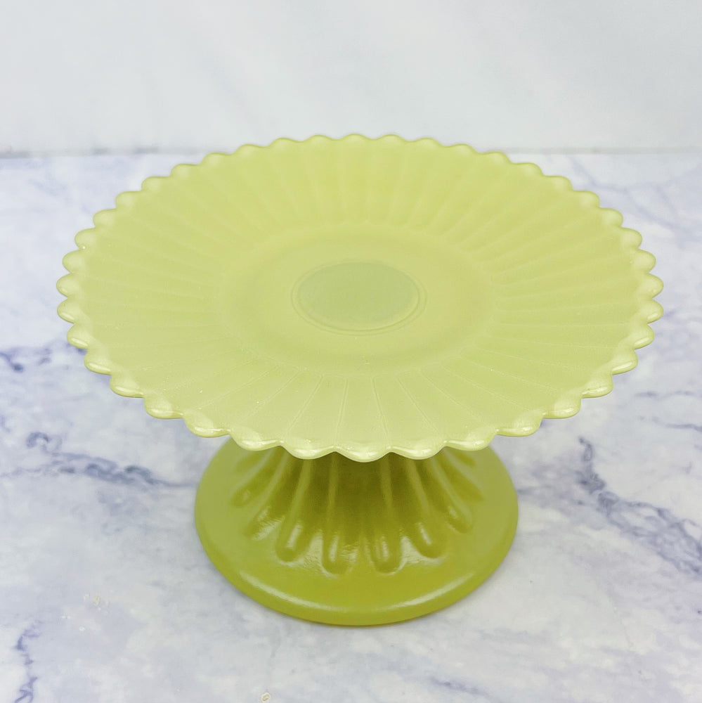 Glass Scalloped Pedestal