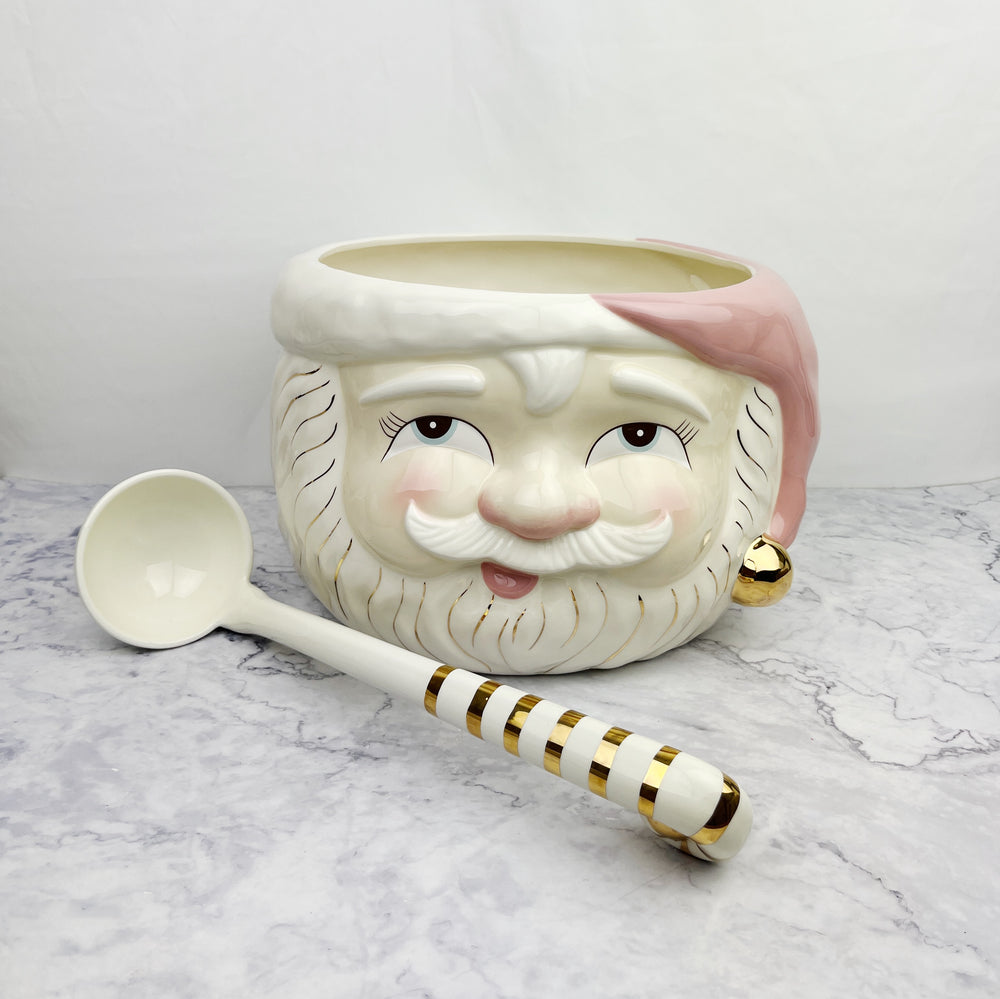 Pink Santa Punch Bowl & Ladle