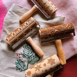 Holiday Wooden Cookie Roller