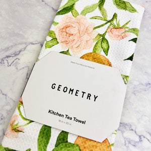 A Peony For Your Thoughts Recycled Tea Towel