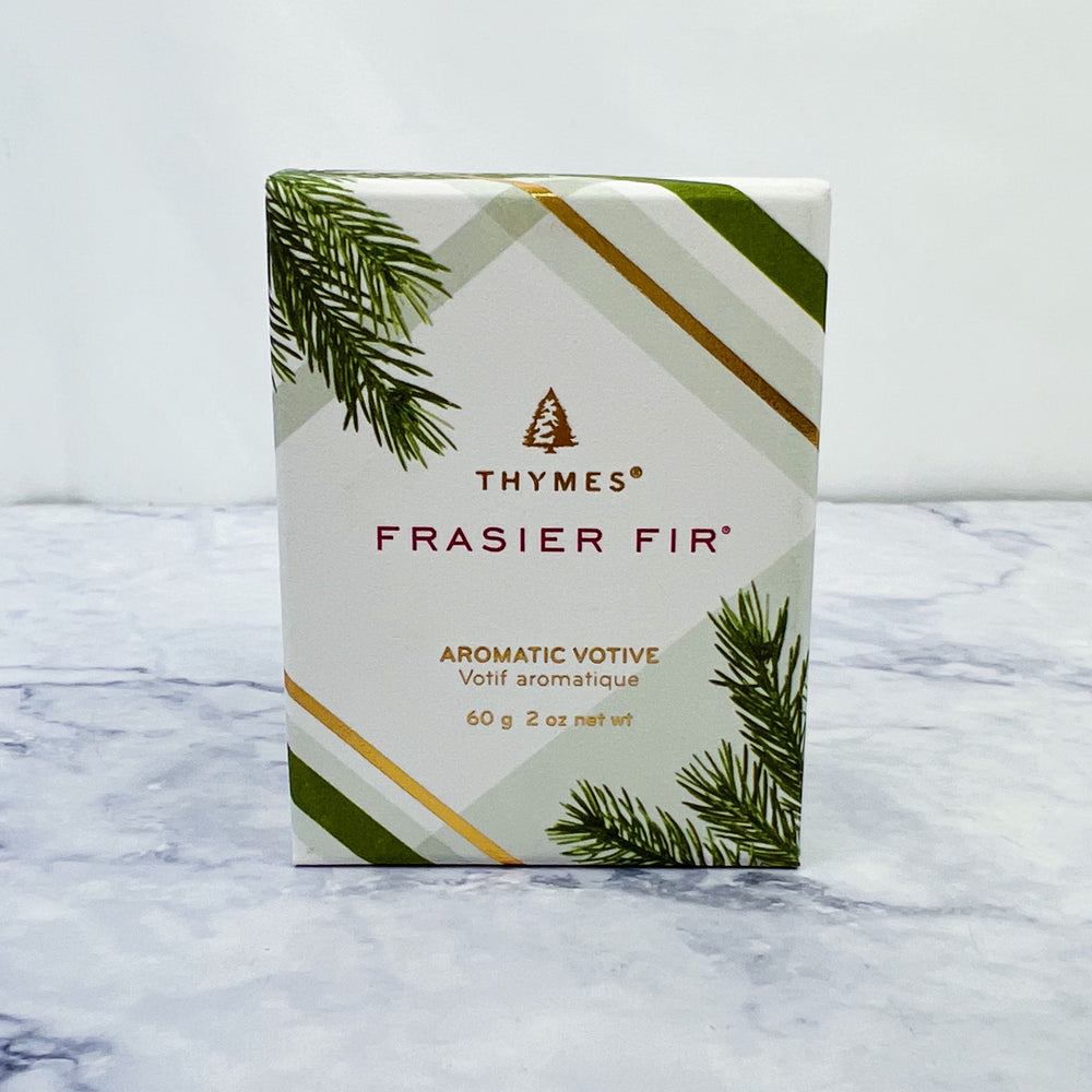 Fraser Fir Frosted Plaid Candle