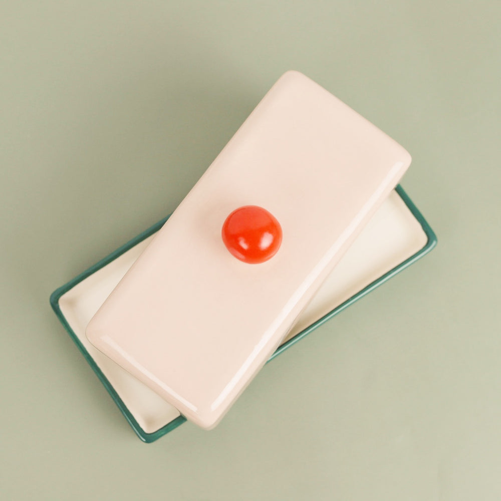 Multicolored Butter Dish