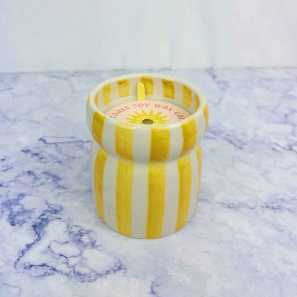 Hand Painted Striped Candle