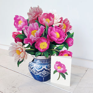 Peonies Pop-Up Greeting Card Bouquet