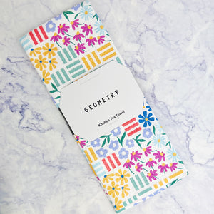 Floral Garden Recycled Tea Towel