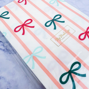 Bows & Stripes Scalloped Napkin Set