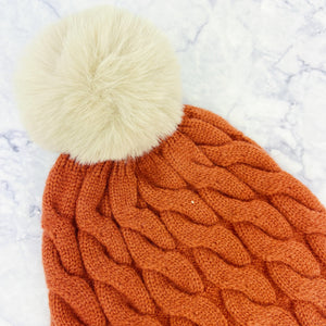 Pumpkin Patch Cable Knit Hat