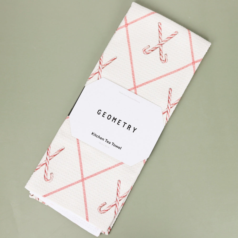 Festive Candy Canes Tea Towel