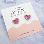 Pink Heart Studs