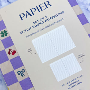 Checkerboard and Bows Notebook Set