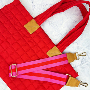 Holiday Quilted Puff Tote Bag