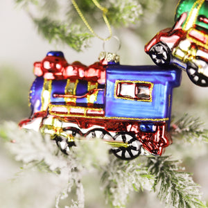 Glass Train Ornament