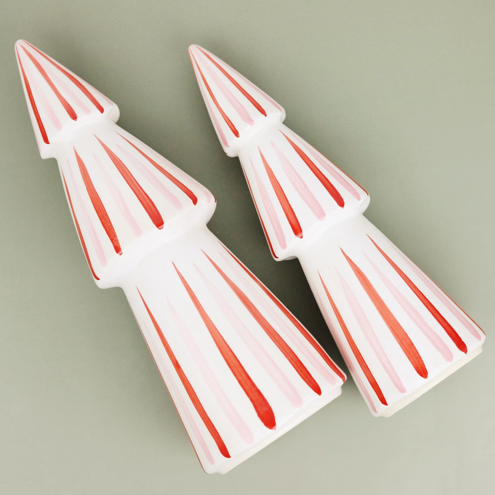 Candy Cane Striped Ceramic Tree