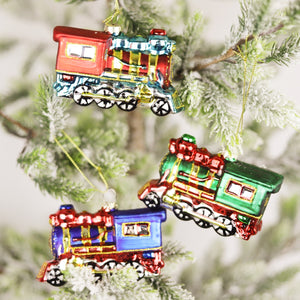 Glass Train Ornament