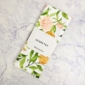 A Peony For Your Thoughts Recycled Tea Towel
