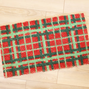Merry Plaid Coir Doormat