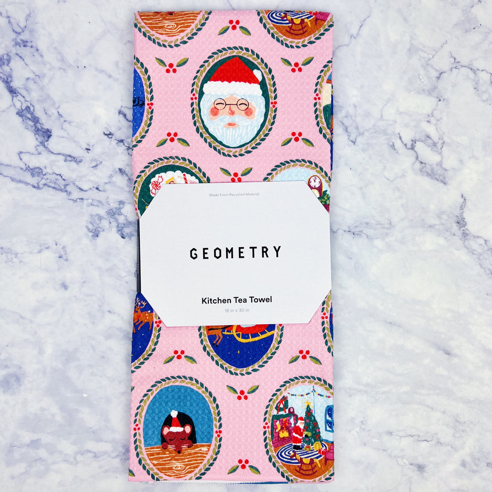 Festive Holiday Geometry Tea Towels