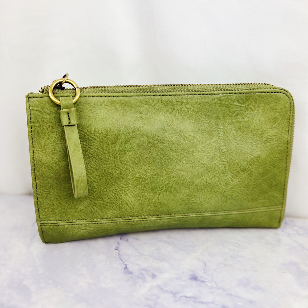 Faux Suede Convertible Wristlet & Wallet