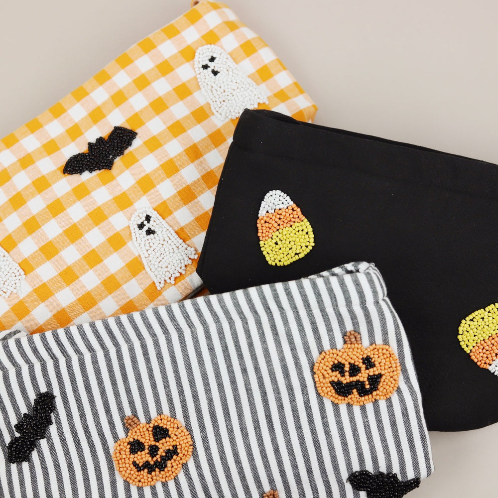 Beaded Halloween Bucket - Candy Corn