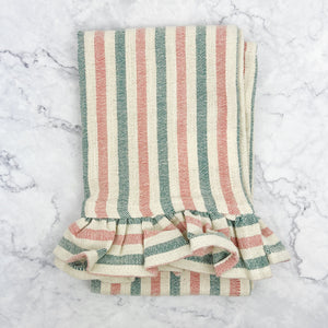 Multi-Colored Ruffle Striped Tea Towel