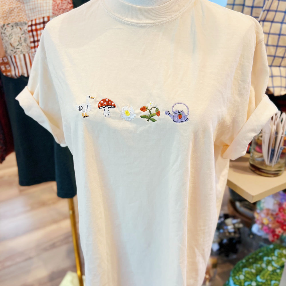 Embroidered Spring Garden Tee