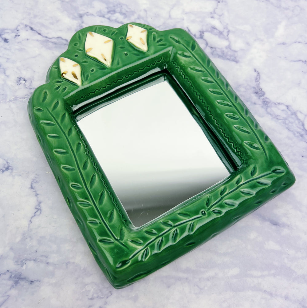 Green Statement Stoneware Mirror