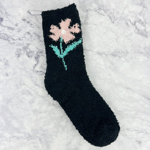 Fuzzy Flower Socks