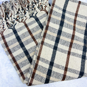 Muted Plaid Woven Throw